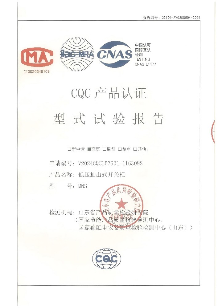 MNS系列試驗(yàn)報(bào)告